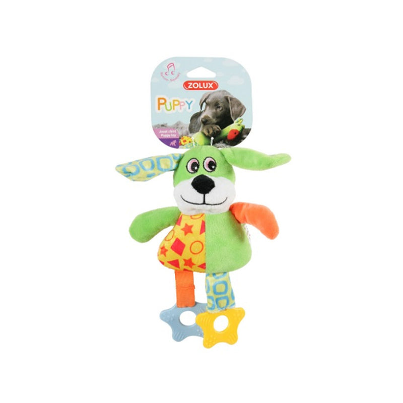 SQUEAKY PLUSH TOY - DOG GREEN